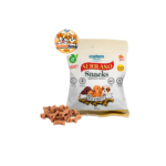 Friandises semi-humides premium pour chiot, riches en viande fraîche et enrichies en lait pour le bon développement osseux et dentaire, formule hypoallergénique sans gluten.