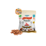 Friandises semi-humides premium à l'agneau pour chien adulte, sans gluten et sans colorants, présentées en tendres petites bouchées idéales pour l'éducation.