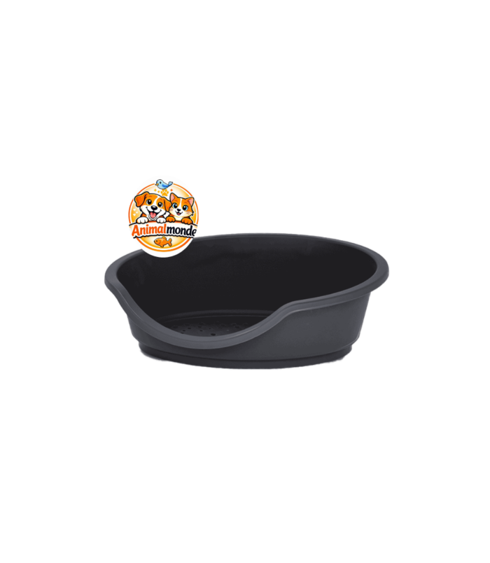 Corbeille Tino 95 Black Une corbeille en plastique robuste et hygiénique dotée d'une base aérée pour le confort de votre animal.