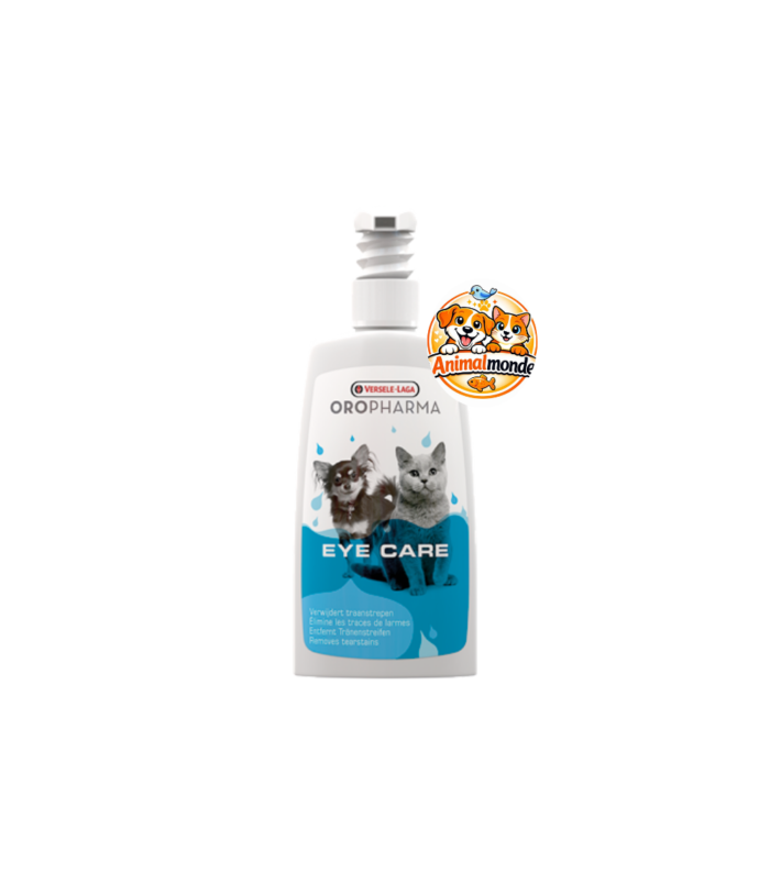 Une lotion nettoyante douce formulée pour éliminer efficacement les traces de larmes chez le chien et le chat.