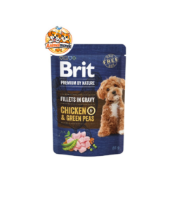 De délicieux filets de poulet en sauce avec petits pois pour offrir à votre chien un repas complet, savoureux et riche en protéines.