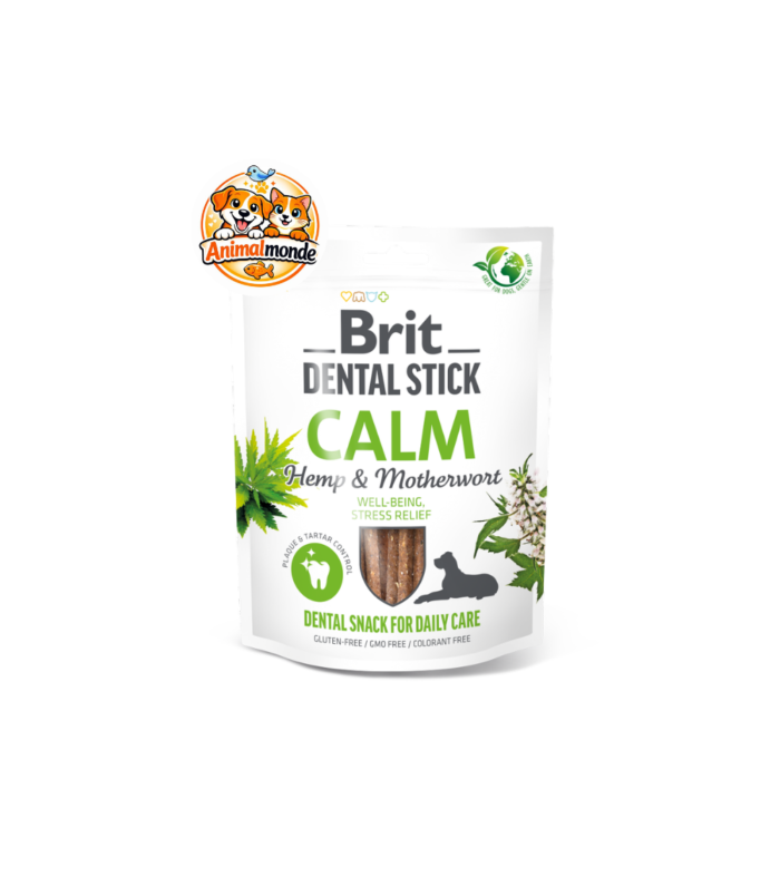 Une friandise dentaire fonctionnelle qui associe soin bucco-dentaire et soutien naturel contre le stress pour le bien-être quotidien de votre chien.