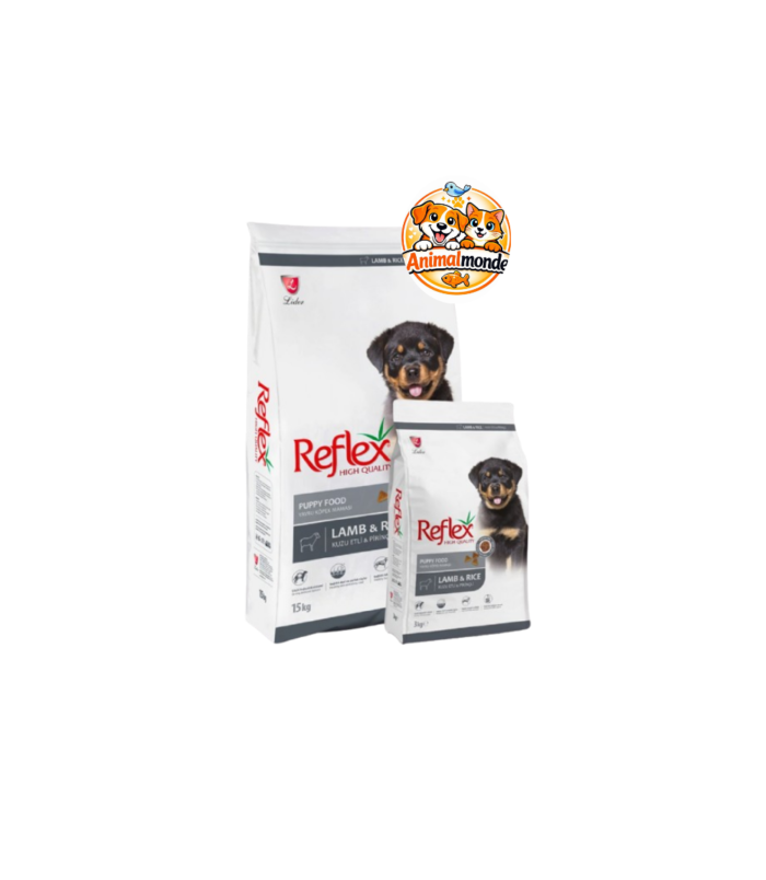 Des croquettes premium complètes à l'agneau et au riz pour assurer une croissance saine, une digestion optimale et une immunité forte aux chiots.