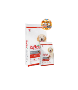 Des croquettes premium complètes au bœuf et au riz idéalement équilibrées pour assurer une croissance saine, une digestion optimale et une immunité forte aux chiots.