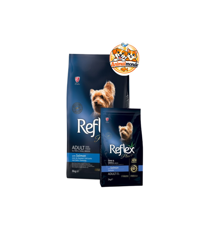 Des croquettes super premium au saumon et prébiotiques XOS, idéalement conçues pour la vitalité et l'équilibre des chiens adultes de petite taille.