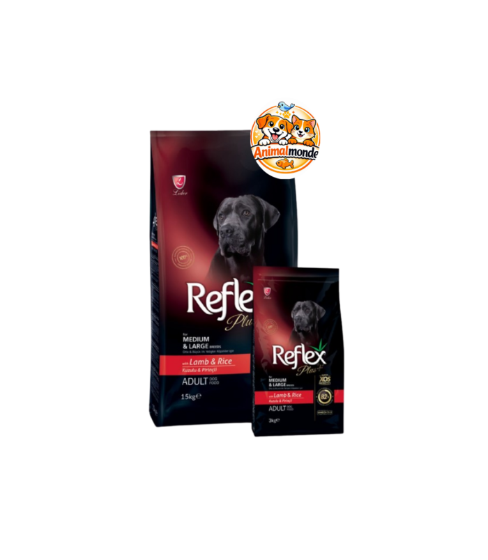 Des croquettes super premium à l'agneau et au riz riches en protéines animales (82%) et prébiotiques XOS, idéales pour la digestion et la vitalité des grands chiens adultes.