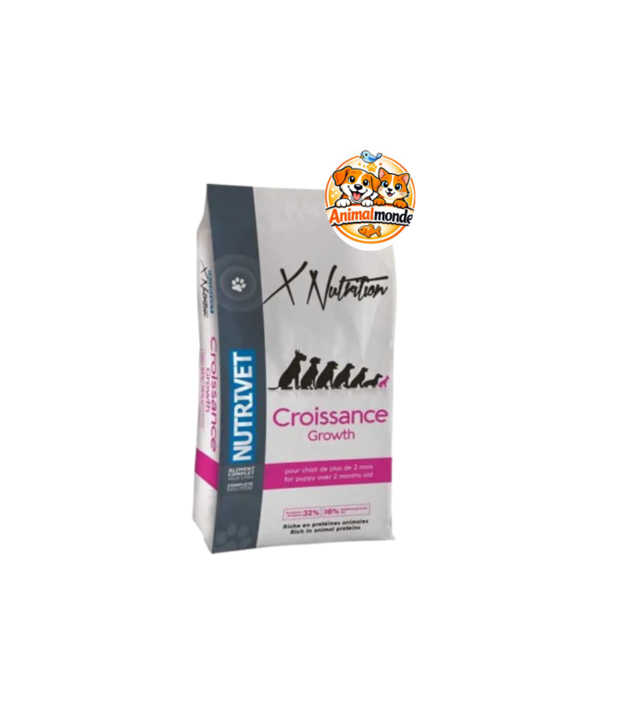 Nutrivet X Nutrition Croissance Growth pour chiot de plus de 2 mois 20kg