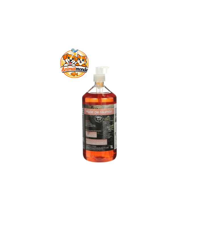 Un complément d'huile de saumon pure riche en Oméga 3 et 6 pour sublimer le pelage et fortifier la santé de vos compagnons.