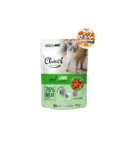 Un sachet repas sain et complet composé de tendres morceaux à l'agneau en sauce, formulé sans colorants avec 76% de viande, des vitamines et de la taurine pour chat adulte.