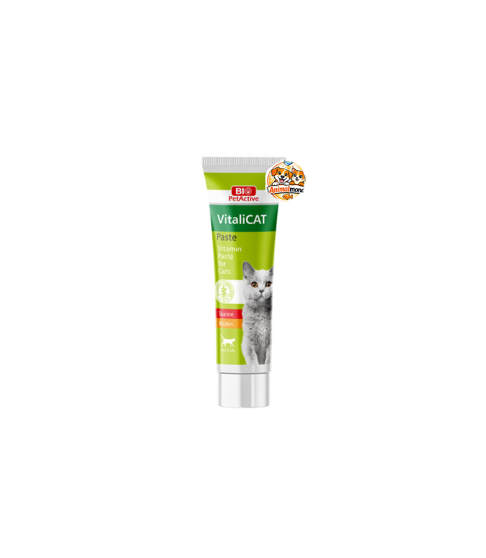 Pâte vitaminée enrichie en taurine et biotine pour soutenir la vitalité, la santé du pelage et le bien-être général des chats.