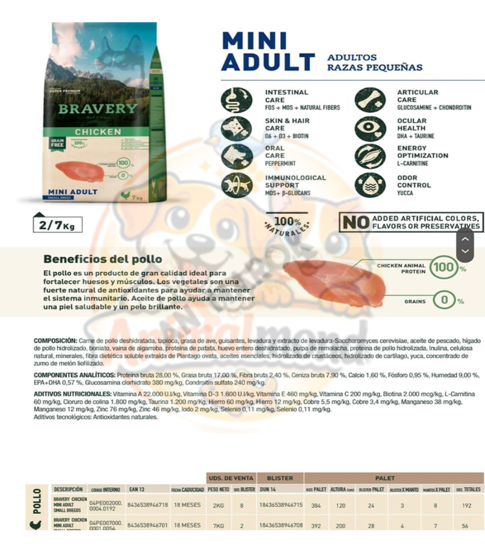 Bravery Chicken Mini Adult Small Breeds 2 kg 1