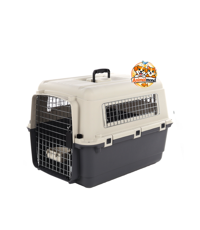 Cage de Transport IATA Chien Chat Flamingo La Flamingo Nomad M offre un transport sécurisé et confortable pour chiens et chats, avec une conception conforme aux normes IATA pour voyager en toute sérénité