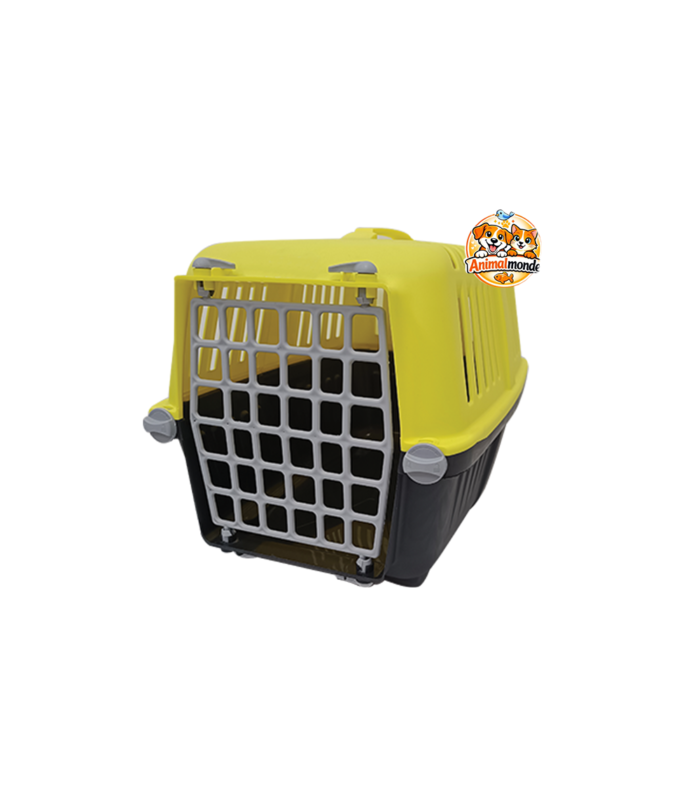 Une cage de transport solide et ventilée pour voyager avec votre chien ou votre chat en toute sécurité.