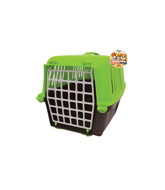 Une cage de transport solide et ventilée pour voyager avec votre chien ou votre chat en toute sécurité.