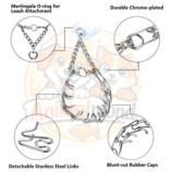Le Collier Étrangleur à Griffes pour Chien est un accessoire de dressage conçu pour aider à corriger les comportements de traction lors des promenades. Fabriqué en acier inoxydable robuste avec finition chromée, il offre une excellente résistance à l’usure et à la corrosion. Son système à maillons amovibles permet d’ajuster facilement la taille du collier en fonction du tour de cou du chien. Les extrémités des griffes sont protégées par des embouts afin d'améliorer le confort de l’animal. Convient particulièrement aux chiens de taille moyenne à grande lorsqu'il est utilisé de manière responsable et sous surveillance. Avantages : > Acier inoxydable résistant : Durable et anticorrosion. Taille ajustable : Maillons amovibles pour un ajustement personnalisé. Embouts de protection : Confort amélioré pour le chien. Anneau solide pour laisse : Fixation sécurisée et fiable. Idéal pour le dressage : Aide à limiter les tractions excessives.