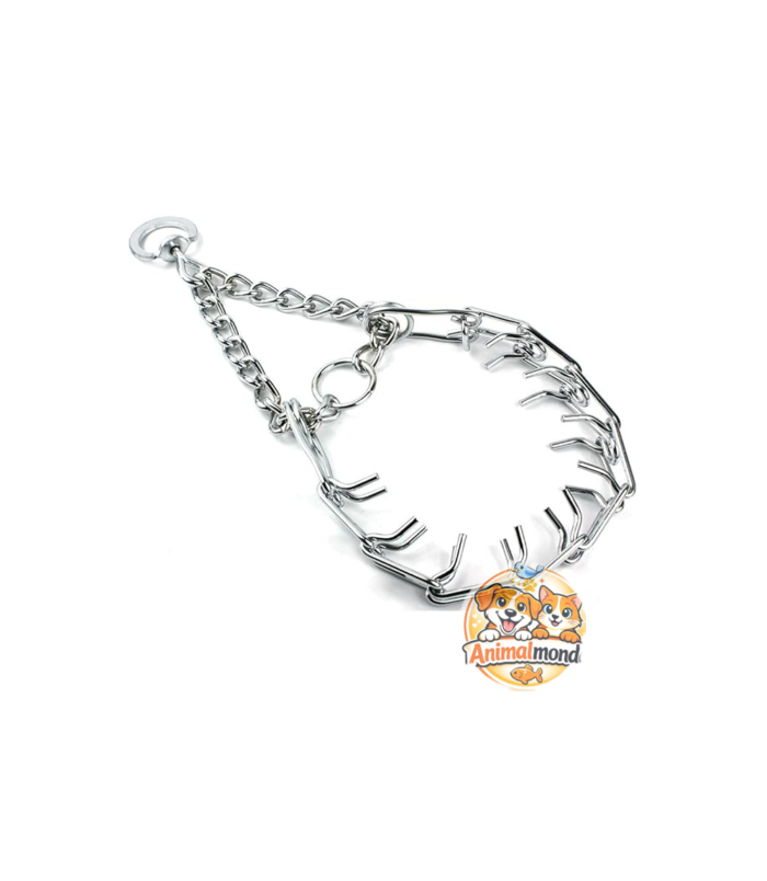 Le Collier Étrangleur à Griffes pour Chien est un accessoire de dressage conçu pour aider à corriger les comportements de traction lors des promenades. Fabriqué en acier inoxydable robuste avec finition chromée, il offre une excellente résistance à l’usure et à la corrosion. Son système à maillons amovibles permet d’ajuster facilement la taille du collier en fonction du tour de cou du chien. Les extrémités des griffes sont protégées par des embouts afin d'améliorer le confort de l’animal. Convient particulièrement aux chiens de taille moyenne à grande lorsqu'il est utilisé de manière responsable et sous surveillance. Avantages : > Acier inoxydable résistant : Durable et anticorrosion. Taille ajustable : Maillons amovibles pour un ajustement personnalisé. Embouts de protection : Confort amélioré pour le chien. Anneau solide pour laisse : Fixation sécurisée et fiable. Idéal pour le dressage : Aide à limiter les tractions excessives.