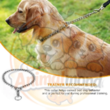 Collier étrangleur en chaîne d’acier inoxydable pour chien, robuste, résistant aux intempéries et adapté au dressage ainsi qu’au contrôle pendant les promenades.