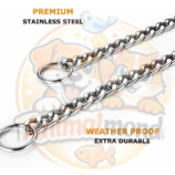 Collier étrangleur en chaîne d’acier inoxydable pour chien, robuste, résistant aux intempéries et adapté au dressage ainsi qu’au contrôle pendant les promenades.