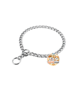 Collier étrangleur en chaîne d’acier inoxydable pour chien, robuste, résistant aux intempéries et adapté au dressage ainsi qu’au contrôle pendant les promenades.
