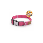 Collier réglable Luna & Teo en coloris rose, confortable et résistant, idéal pour les chats et chiens de petite taille.