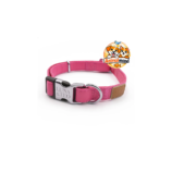 Collier réglable Luna & Teo en coloris rose, confortable et résistant, idéal pour les chats et chiens de petite taille.
