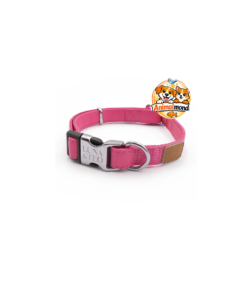 Collier réglable Luna & Teo en coloris rose, confortable et résistant, idéal pour les chats et chiens de petite taille.