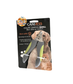 Coupe-griffes Canijess Small avec lames en acier inoxydable et verrouillage de sécurité. Idéal pour l’entretien précis et sécurisé des griffes des chiens et chats de petite taille.