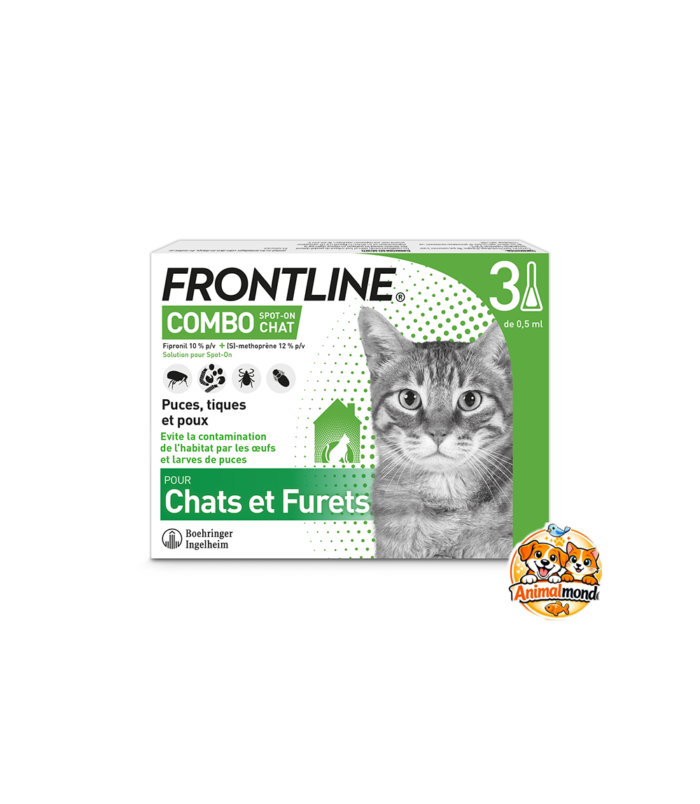 Une protection complète contre les puces, tiques et poux avec une action préventive durable sur l'environnement de votre chat ou furet.