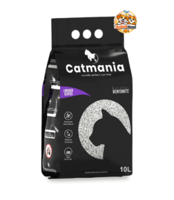 Litière agglomérante Catmania Lavande 10L à base de bentonite naturelle, absorbante, peu poussiéreuse et efficace contre les mauvaises odeurs.