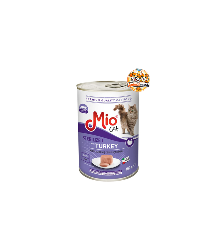 Mio Cat Sterilized with Turkey Pâté Pure 400 g