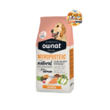 Une formule monoprotéique au saumon frais idéale pour les chiens sensibles recherchant une nutrition naturelle de qualité.