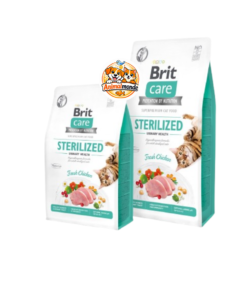 Croquettes hypoallergéniques sans céréales au poulet frais pour soutenir la santé urinaire et rénale des chats stérilisés.