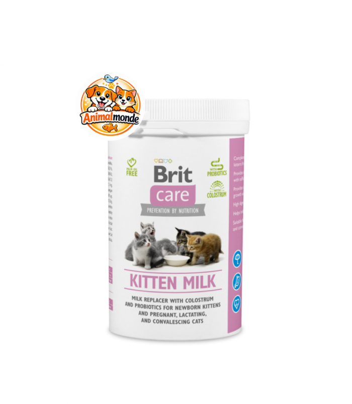Substitut de lait maternel premium enrichi en colostrum et probiotiques, idéal pour la croissance des chatons et le soutien des chattes allaitantes.