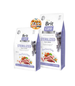 Croquettes hypoallergéniques sans céréales au canard et à la dinde frais, conçues pour le contrôle du poids et la santé urinaire des chats stérilisés.
