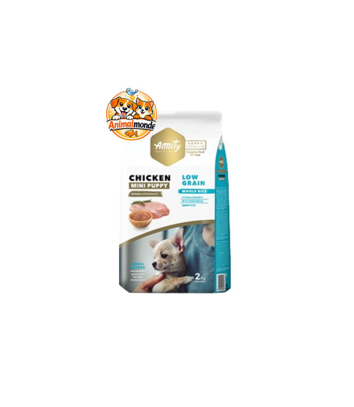 Une alimentation super premium au poulet pour chiots de petites races, favorisant une croissance harmonieuse, une digestion optimale et un développement sain dès les premiers mois.