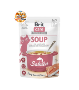 Une soupe au saumon premium et naturelle pour chat, garantissant une hydratation optimale et un plaisir gustatif irréprochable.