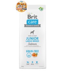 Croquettes premium sans céréales au saumon pour jeunes chiens de grandes races, conçues pour une croissance harmonieuse et des articulations protégées.