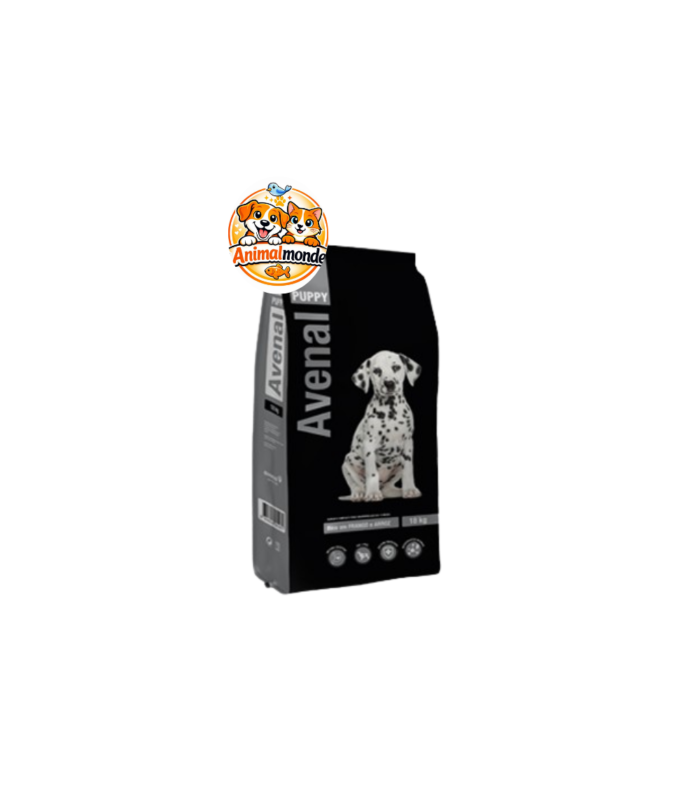 Avenal Puppy Une formule complète pour chiots, conçue pour soutenir une croissance saine, renforcer l'immunité et fournir toute l'énergie nécessaire au développement quotidien.