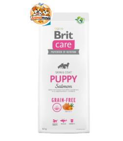 Croquettes premium sans céréales au saumon pour chiots de toutes races, formulées pour soutenir une croissance saine et un pelage éclatant.