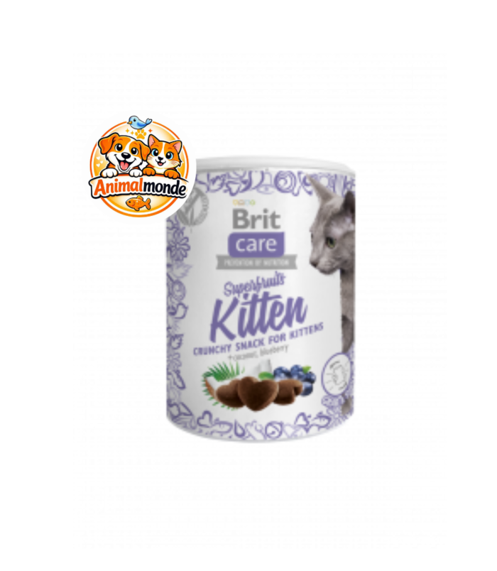 Friandises croustillantes premium au poulet et superfruits, sans céréales, idéales pour gâter sainement les chatons en pleine croissance.
