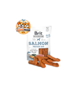 Barre protéinée au saumon enrichie en moule verte pour récompenser votre chien tout en protégeant ses articulations.