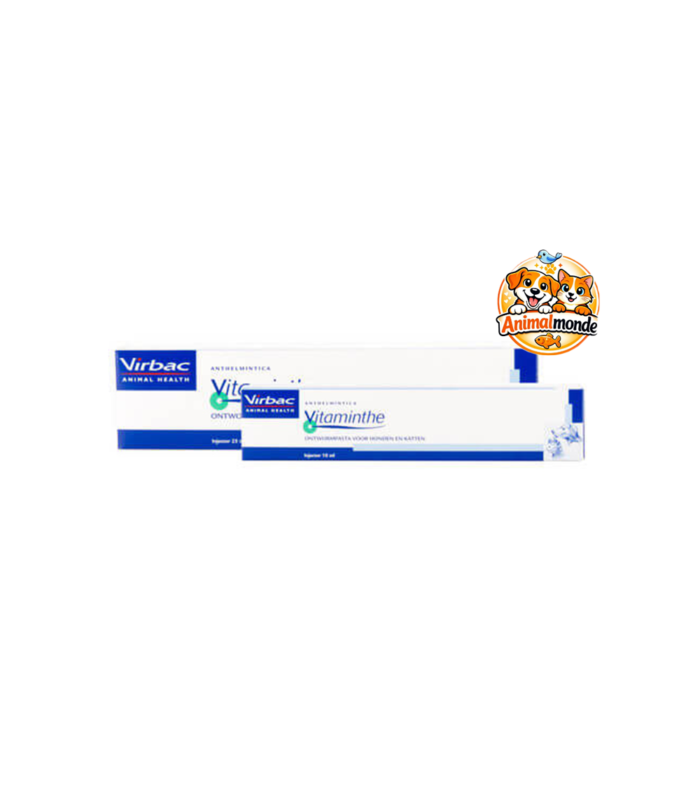 Vitaminthe Pâte Orale Chats et Chiens 10 ml Vermifuge en pâte orale Virbac offrant une protection efficace et un dosage précis pour chiens et chats.